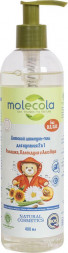 Детский шампунь-гель MOLECOLA Детский шампунь-гель для купания 2в1 Ромашка, Календула и Алоэ Вера 400 мл, 71881