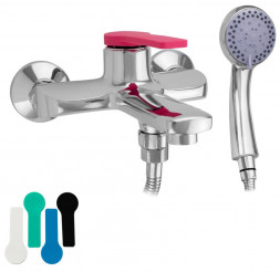 Смеситель для ванны GFMARK 5410 Смеситель в ванную шаровый короткий нос со сменными разноцветными ручками