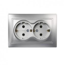 Розетка SMARTBUY (SBE-01s-16-S2-Z-c) Венера, 1-местная, серебро