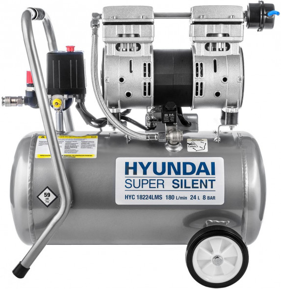 Компрессор HYUNDAI Компрессор безмасляный НYC 18224LMS поршневой, бесшумный