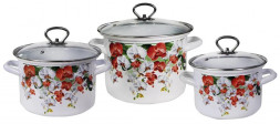 Набор посуды КМЗ Аристократка-5-1-Люкс стиль эмал (3 предмета)