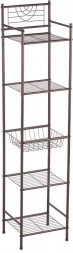 Стеллаж UNISTOR VERONA для кухни, ванной комнаты и гостиной с 4 полками и корзинкой 211317