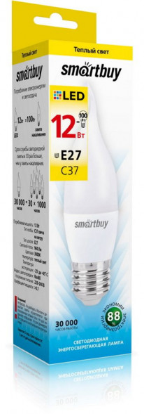 Лампа SMARTBUY (SBL-C37Can-12-30K-E27) 12W/3000/E27