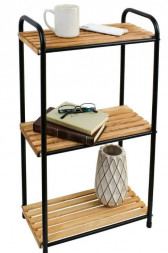 Этажерка VIOLET Этажерка 3-ярусная напольная (чёрная) 230317