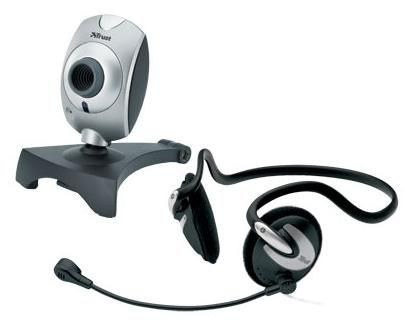 Веб-камера TRUST CP-2100+гарнитура USB черный/серебро