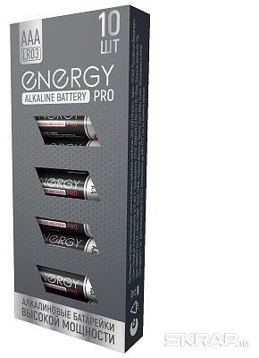 Батарейка алкалиновая ENERGY Pro LR03/10K (ААА) 104975