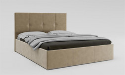 Кровать BONMEBEL Куба Кровать с подъемным механизмом 1600х2000 ткань: велюр бежевый (5 пак.)