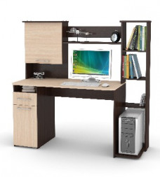 Стол компьютерный МЕБЕЛЬ-КОМПЛЕКС Стол компьютерный Лоредо СК-22 Венге/Дуб Молочный (2уп.)