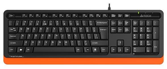 Клавиатура A4TECH Fstyler FKS10 orange, USB, черный оранжевый