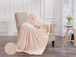 Плед ОРИОН НФ-00003251 Wellsoft luxe/Шахматка, кремовый/Евро-мини