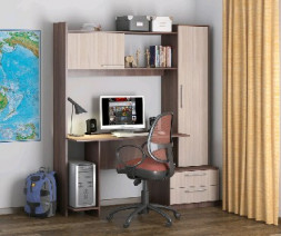 Стол компьютерный МЕБЕЛЬ-КОМПЛЕКС Денвер Исп.12 Шимо Ясень Темный/Шимо Ясень Светлый (3 уп.)