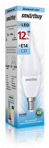 Лампа SMARTBUY (SBL-C37Can-12-40K-E14) 12W/4000/E14