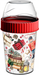 Стакан HOMVER Контейнер для завтрака 440мл с декором &quot;Игрушки&quot; (красный) 223137306/03