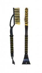 Щетка для снега BLACK&BLUE ВВ1002 cо скребком поролоновая ручка, цветная (65см) 44383