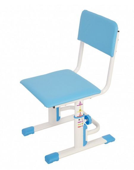 Стул POLINI Стул для школьника регулируемый Polini kids City / Polini kids Smart S, белый-синий (1кор)
