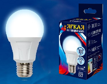 Лампа светодиодная UNIEL (UL-00002005) LED-A60 12W/DW/E27 Дневной свет 6500K