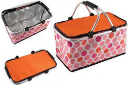 Термосумка ECOS Термосумка складная с алюминиевым каркасом CB-7046-1 с принтом горошек, 48*27*24см 5382