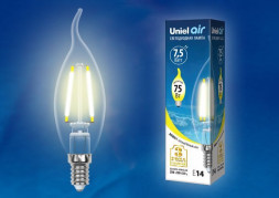 Лампочки светодиодные UNIEL (UL-00003248) LED-CW35-7,5W/WW/E14/CL GLA01TR