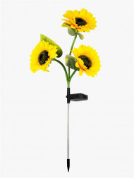 Садовый светильник на солнечной батарее с колышком ЕГ (760) САД 24LED Подсолнух черный