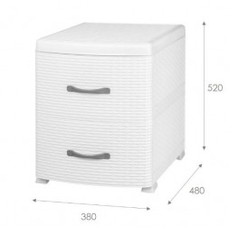 Комод VIOLET РОТАНГ белый 2-х секц. 35506