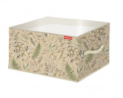 Кофр HAUSMANN HM-PICF04 для хранения, ПЭТ/ПП, 60х50х35 см, растительный принт/бежевый