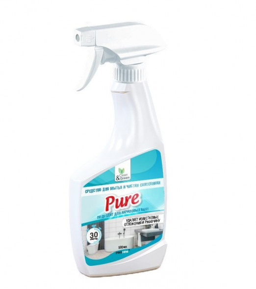 Моющее средство CLEAN&amp;GREEN CG8078 для чистки сантехники Pure (кислотное, триггер) 500 мл.
