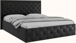 Мебель для спальни BONMEBEL Мишель Кровать с пуговицами 1400х2000 с подъемным механизмом кожзам: коричневый (5 кор.)