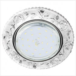 встраиваемый светильник ECOLA FT53CREFB GX53 H4 LD7071 Розы Прозрачный / Хром