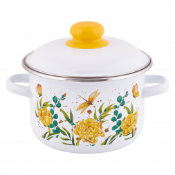 Кастрюля APPETITE 1RD161M BLOSSOM эмал цил 2,0л