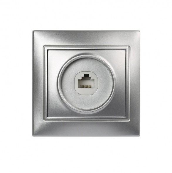 Розетка SMARTBUY (SBE-01s-S1-RJ) Венера, 1-местная, серебро
