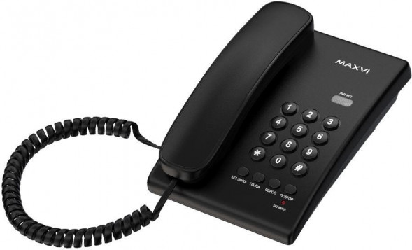 Телефон проводной MAXVI CS-02 black
