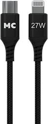 Кабель MORE CHOICE (4620202554130) K69ia USB 3.0A PD 27W для Lightning ng 8-pin Type-C - 1м , черный