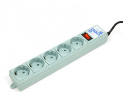 Сетевой фильтр POWER CUBE (00245) SPG-B-6 , 5роз - 1.9м - серый