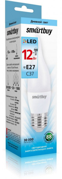Лампа SMARTBUY (SBL-C37Can-12-40K-E27) 12W/4000/E27