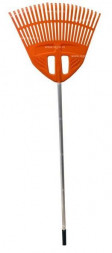 Грабли веерные ГАРДЕНИЯ Грабли веерные пластмассовые 23 зуба Гардения оранж. 500мм с алюминиевым черенком 010820-2