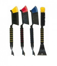 Щетка для снега BLACK&BLUE ВВ10031 cо скребком поролоновая ручка, цветная (48см) 44384