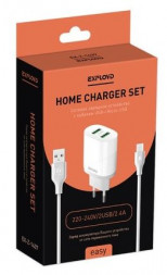 Сетевое ЗУ EXPLOYD EX-Z-1437 СЗУ micro USB 2.4A 2хUSB белый