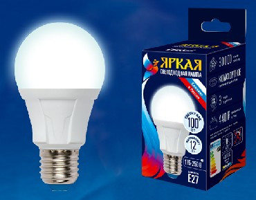 Лампа светодиодная UNIEL (UL-00001527) LED-A60 12W/NW/E27 Белый свет