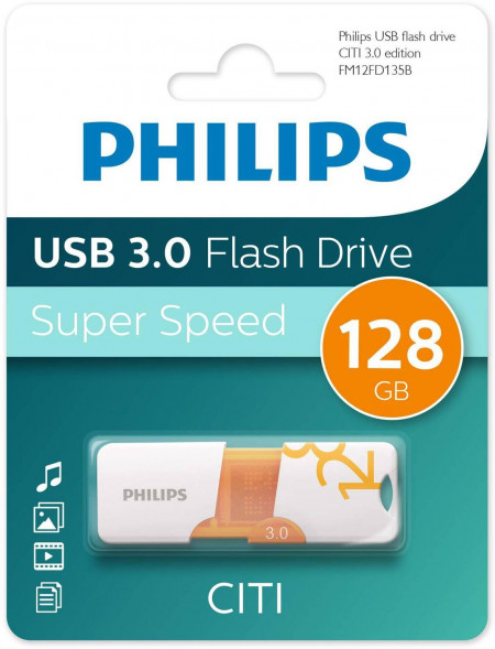 Флеш накопитель PHILIPS CITI3.0 128Gb белый (FM12FD135B/97)