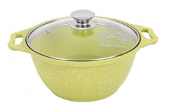 Кастрюля KUKMARA к21tsl а/пр литая 2,0л стекл/кр Trendy style lime