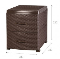 Комод VIOLET Комод-тумба "Ротанг" 2-х секц. (коричневый) 35501