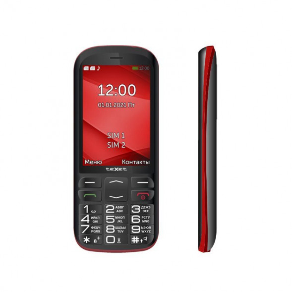 Телефон мобильный TEXET TM-B409 Черный-красный