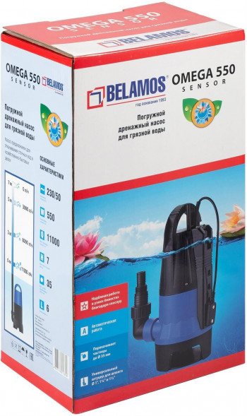 Насос дренажный BELAMOS Насос погружной Omega 550 SENSOR 6м кабель BELAMOS Насос погружной Omega 550 SENSOR 6м кабель
