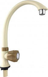 Кран на одну воду BRIMIX 607 Кран на одну воду пластиковый, высокий гусак, бежевый (4 шт. в коробке)