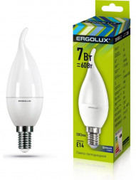 Лампа ERGOLUX LED-CA35-7W-E14-6K (Эл.лампа светодиодная Свеча на ветру 7Вт E14 6500K 172-265В)