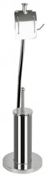 Набор для туалета САНАКС 404 Набор для туалета напольный (ёрш+держатель туалетной бумаги ) нержавейка хромированная