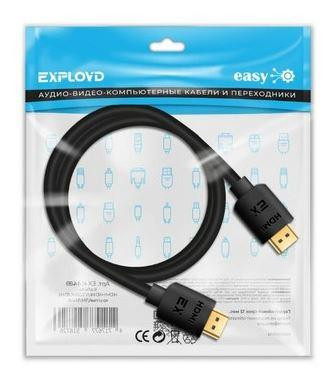 Кабель EXPLOYD EX-K-1489 HDMI-HDMI/V1.4/круглый/чёрный/1М