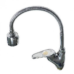 Смеситель для кухни РОССИЯ 2755 Смеситель кухонный боковой гибкий гусак ручка с гербом шаровый