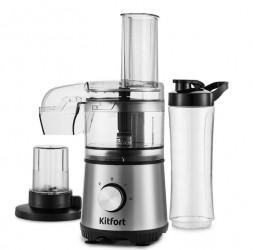 Кухонный комбайн KITFORT КТ-1386 серебристый/черный