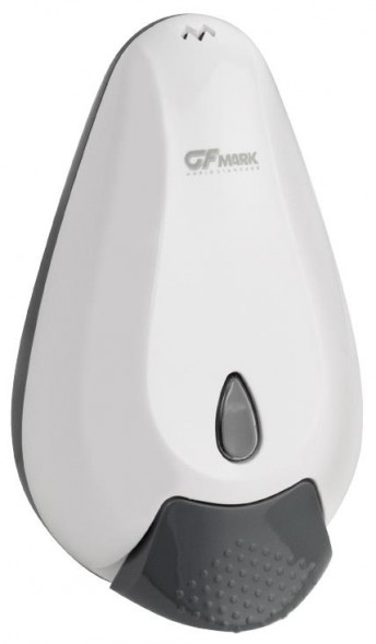 Дозатор для жидкого мыла GFMARK 637 Дозатор жидкого МЫЛА универсальный пластиковый БЕЛЫЙ с глазком - капля , 400 мл , Д 115хГ
